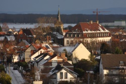 Blick auf Guntersblum im Winter